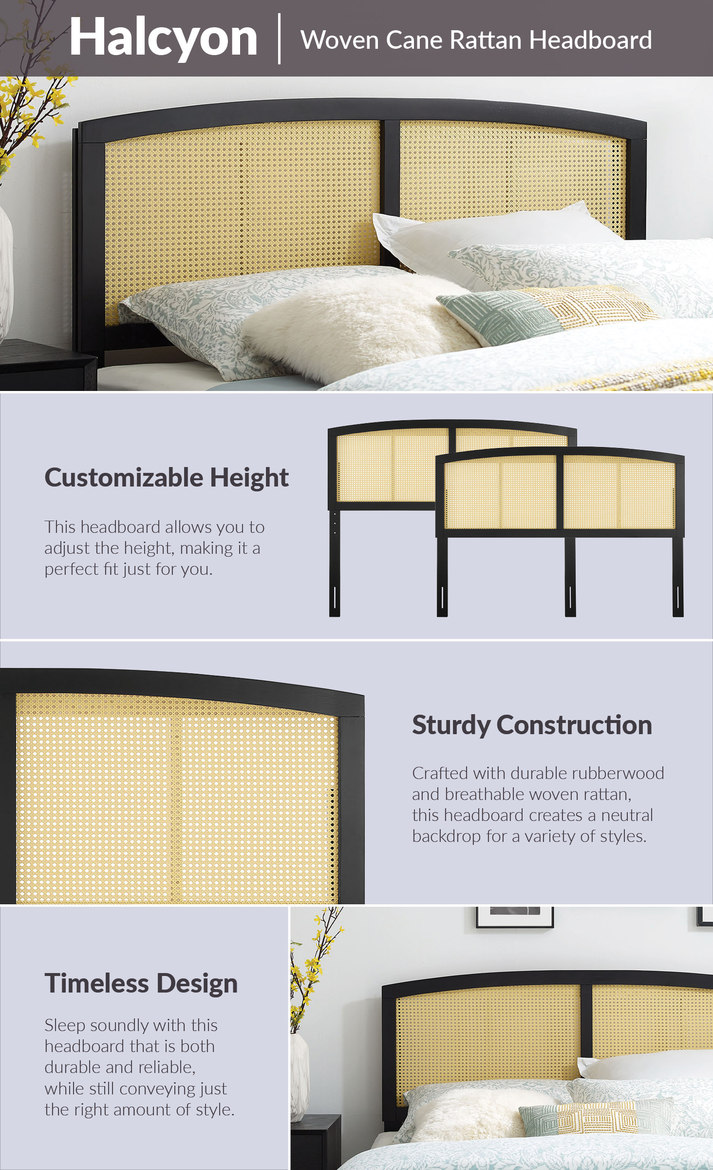 Product Highlights for Halcyon Cane Headboard