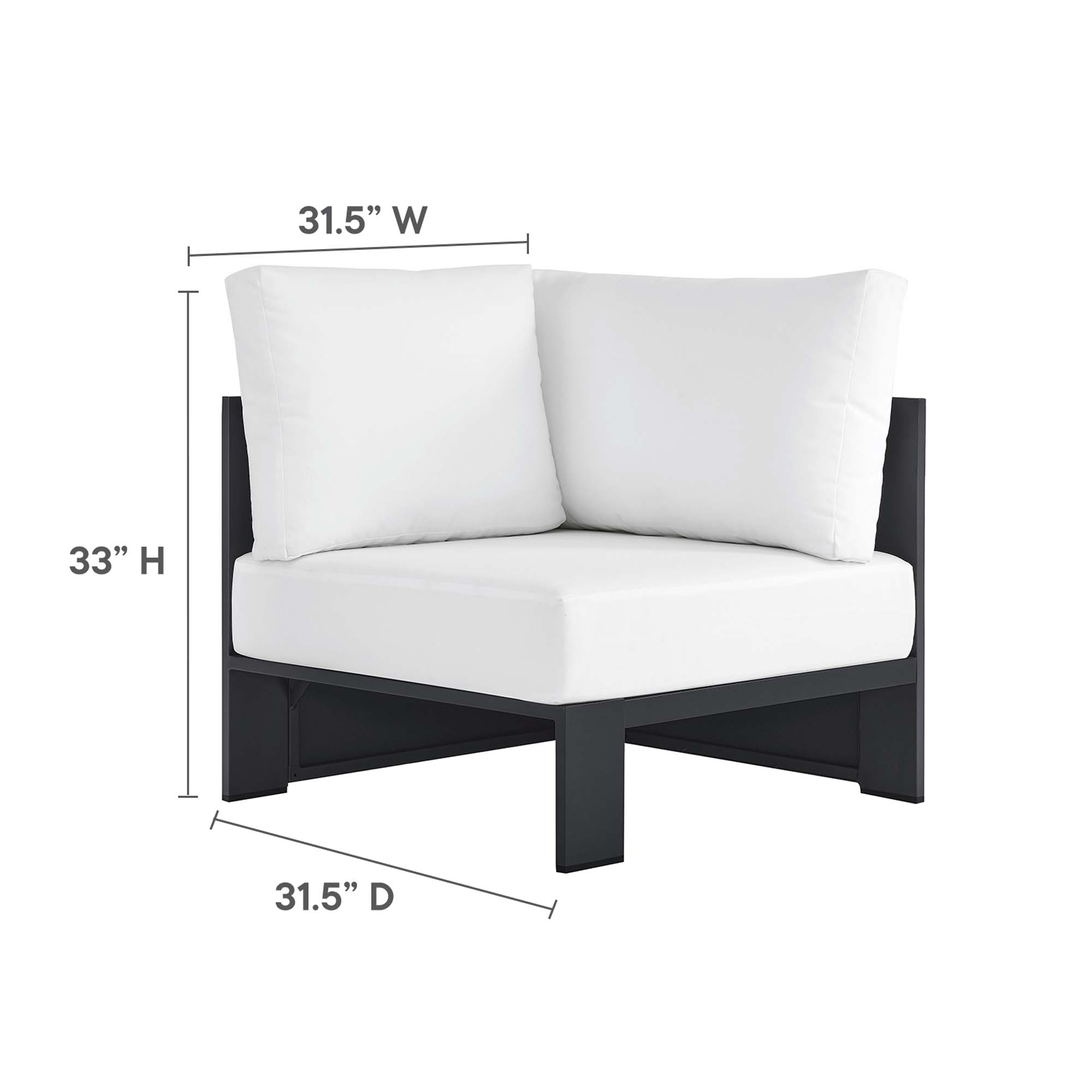 Specifications for Tahoe 5-Piece Outdoor Patio Powder-Coated Aluminum Sectional Sofa Set