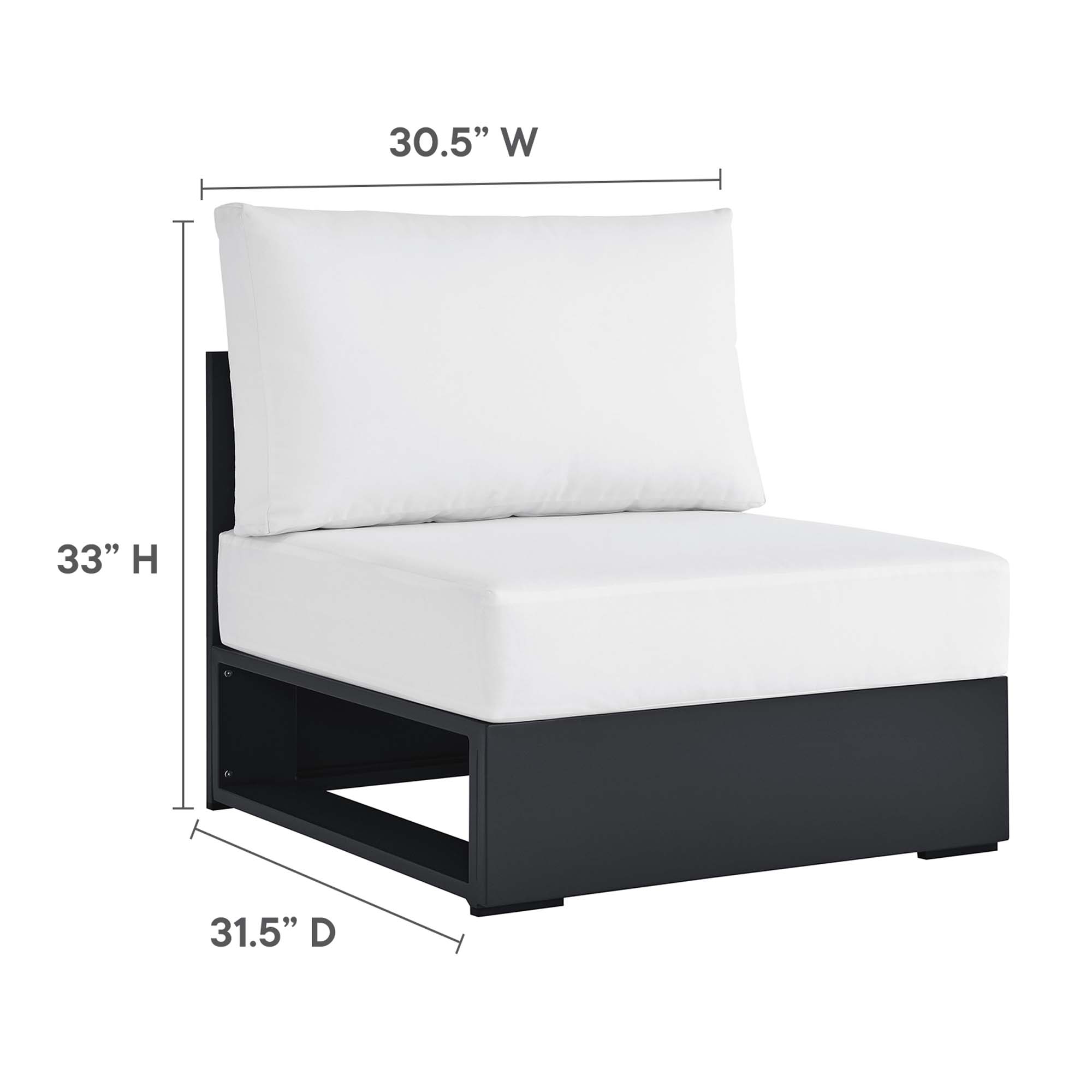 Specifications for Tahoe 5-Piece Outdoor Patio Powder-Coated Aluminum Sectional Sofa Set