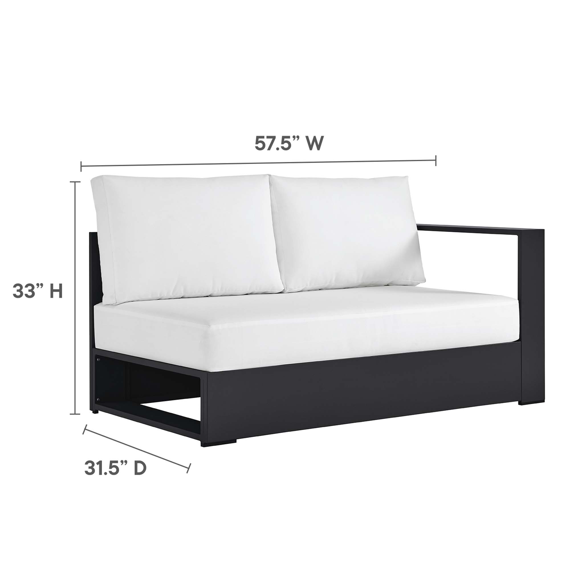 Specifications for Tahoe 5-Piece Outdoor Patio Powder-Coated Aluminum Sectional Sofa Set