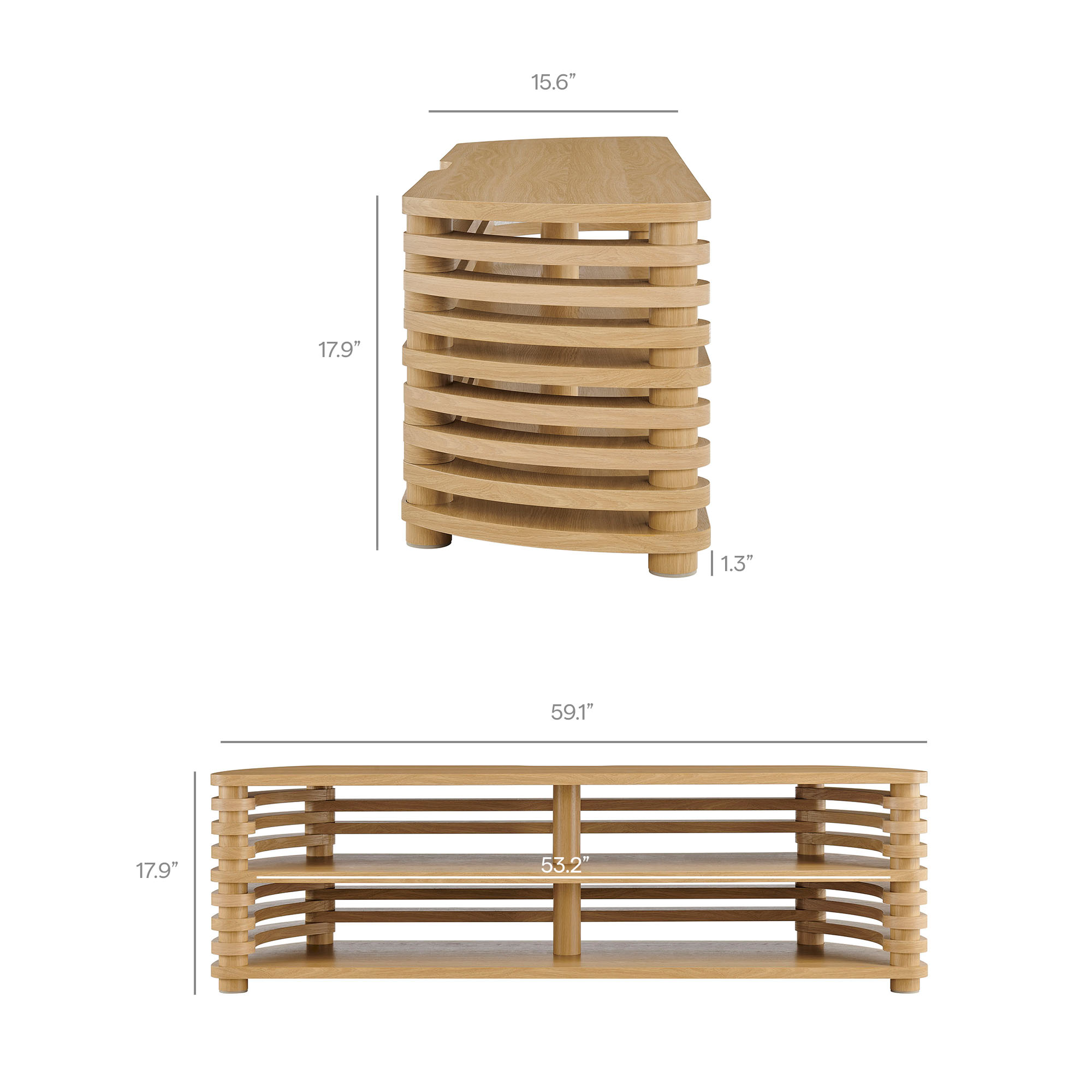 Specifications for Ilaria 59 Inch Ribbed TV Stand